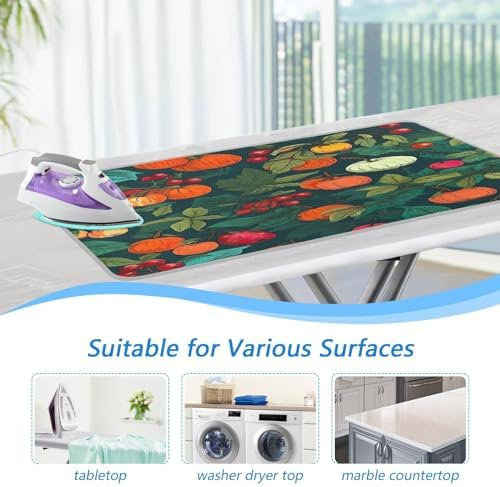 GAIGEO Autumn Leaves with Apples Ironing Mat Foldable Portable Ironing Board