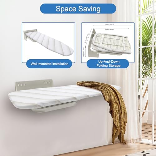 RustyVioum Wall Mounted Ironing Board with Swivel and Retractable Design