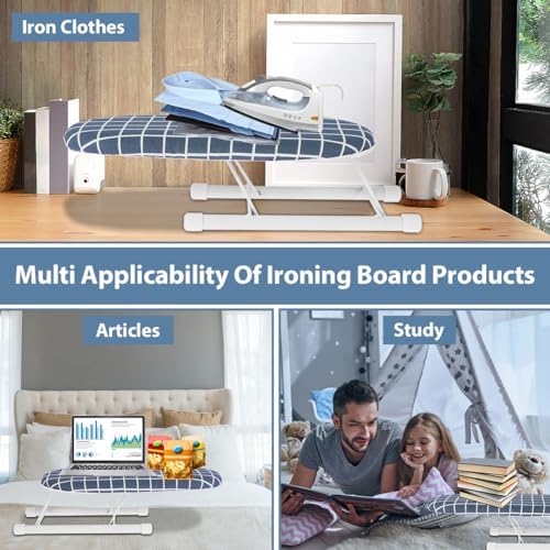 Kandishiex Small Portable Ironing Board with Non-Slip Feet