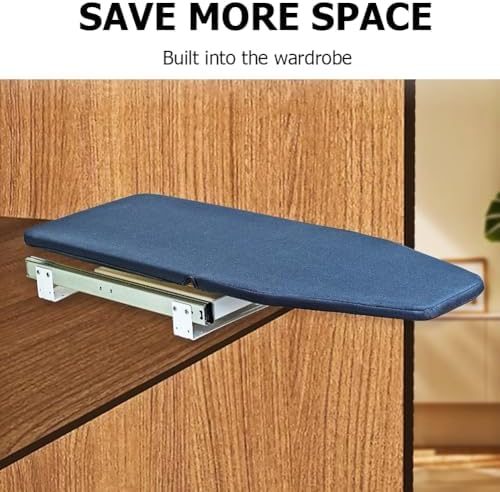 Foldable Rotated Ironing Board with Heat-Resistant Cover Blue