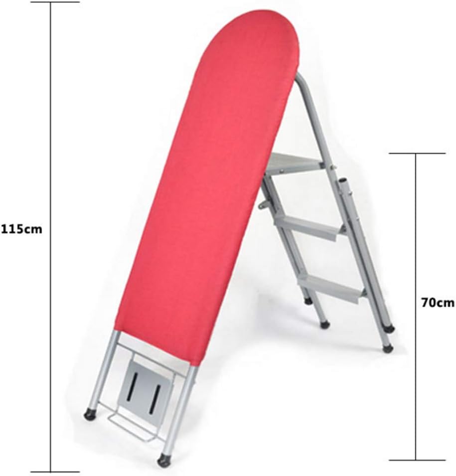 Household Large Folding Ladder Ironing Table 115CM Red