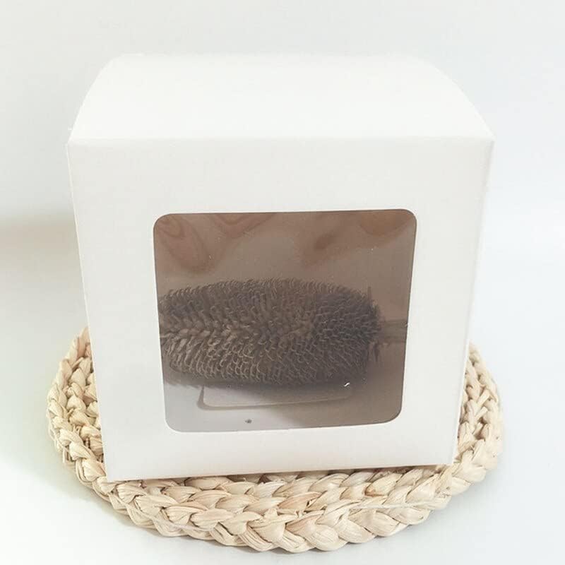50 Pcs Kraft Paper Gift Box with Clear PVC Window