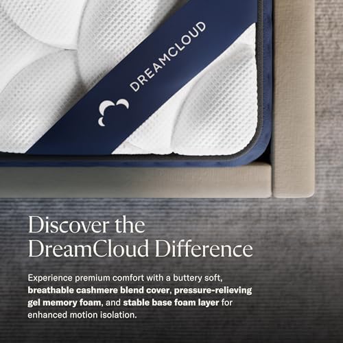 DreamCloud 12 Inch Twin Mattress - 365 Night Trial - Gel Memory Foam