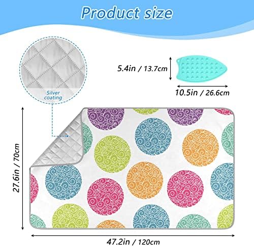 Colorful Polka Dot Ironing Mat with Silicone Rest