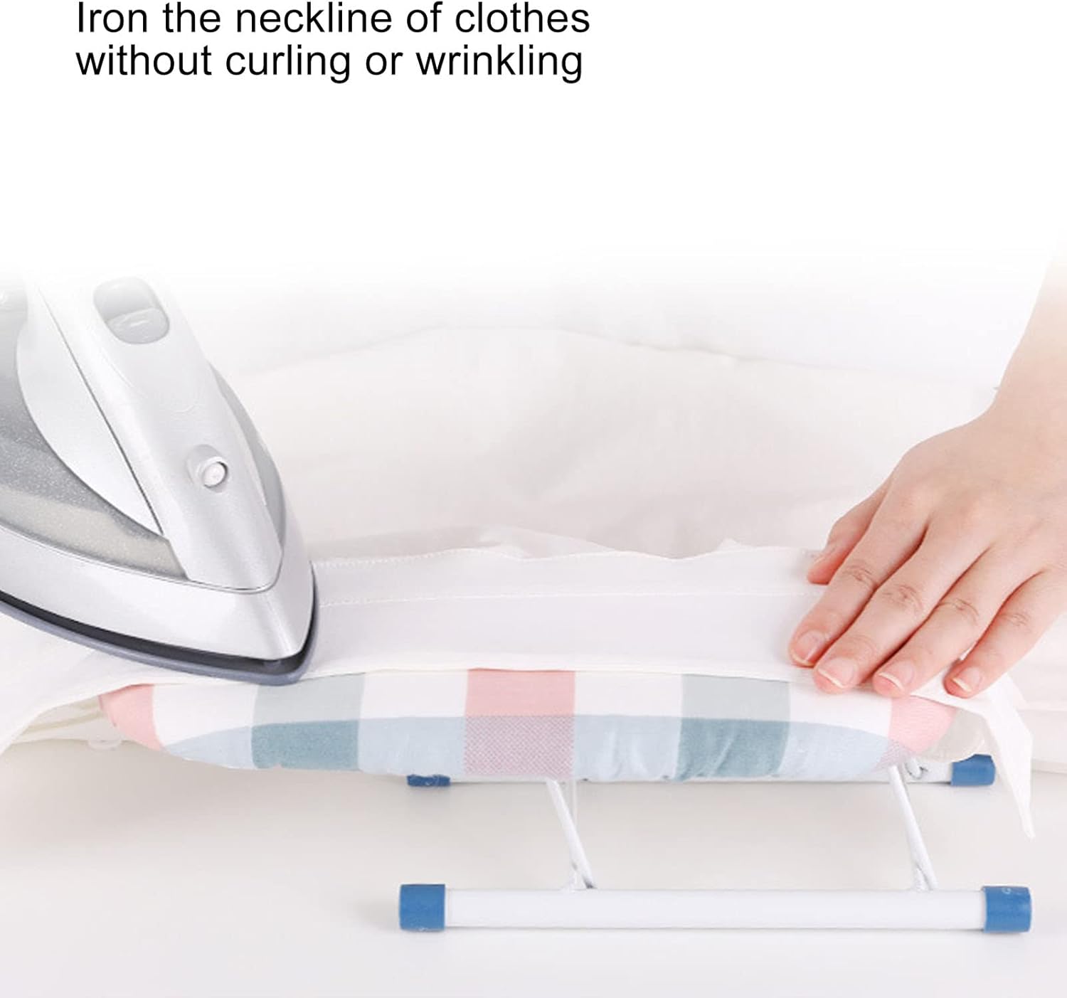plplaaoo Mini Ironing Board Foldable White Cotton Steel Tabletop Small