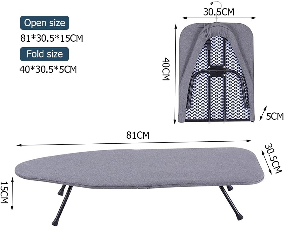 Small Foldable Ironing Board with Heat Resistant Cover