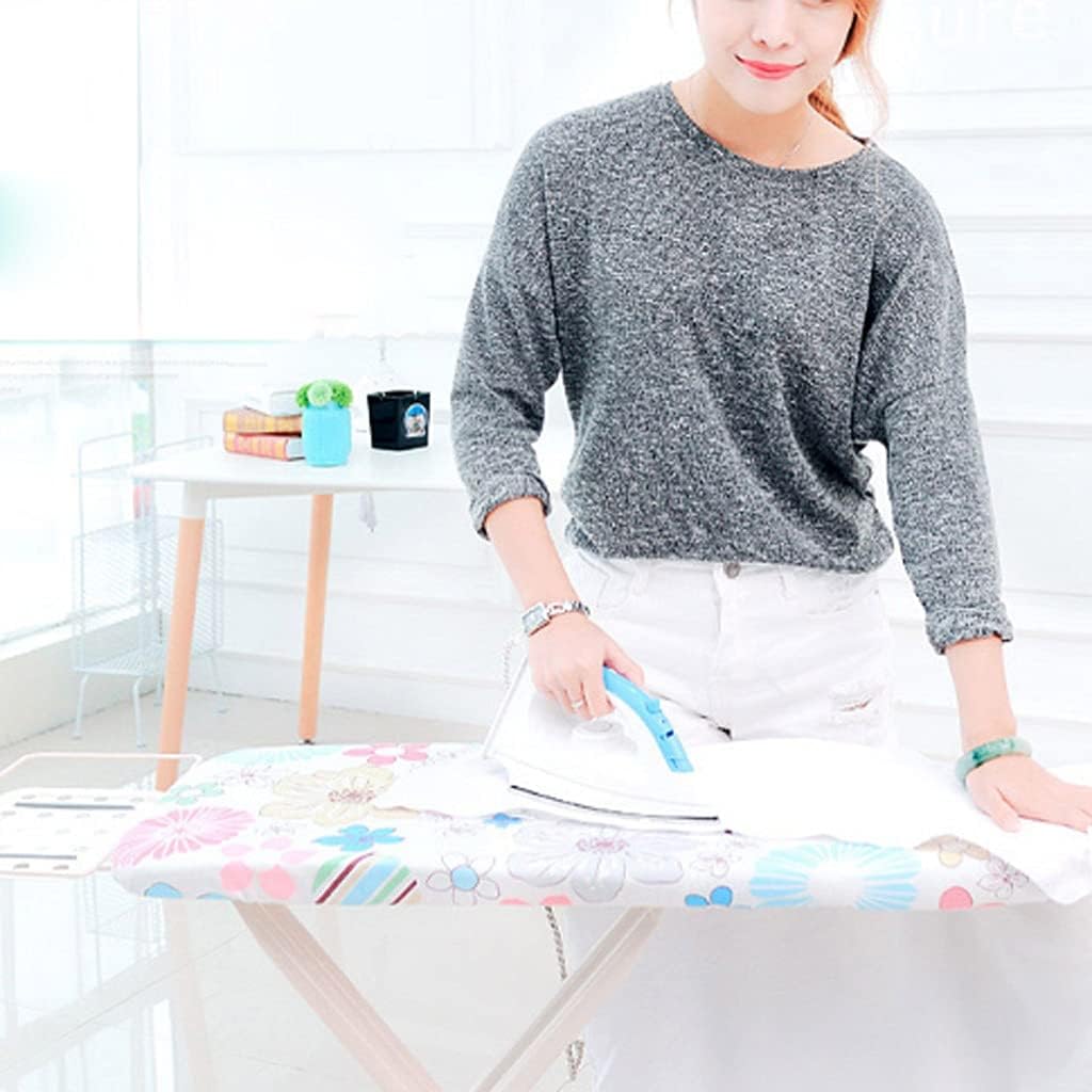 Foldable Ironing Board with 4-Tube Bracket 90cm Large Ironing Shelf Adjustable Height