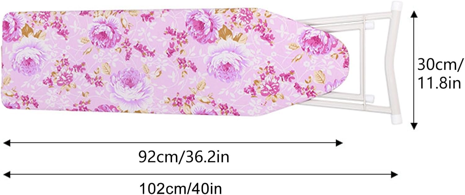 Foldable Ironing Board with Height Adjustment and Extra-Wide Surface