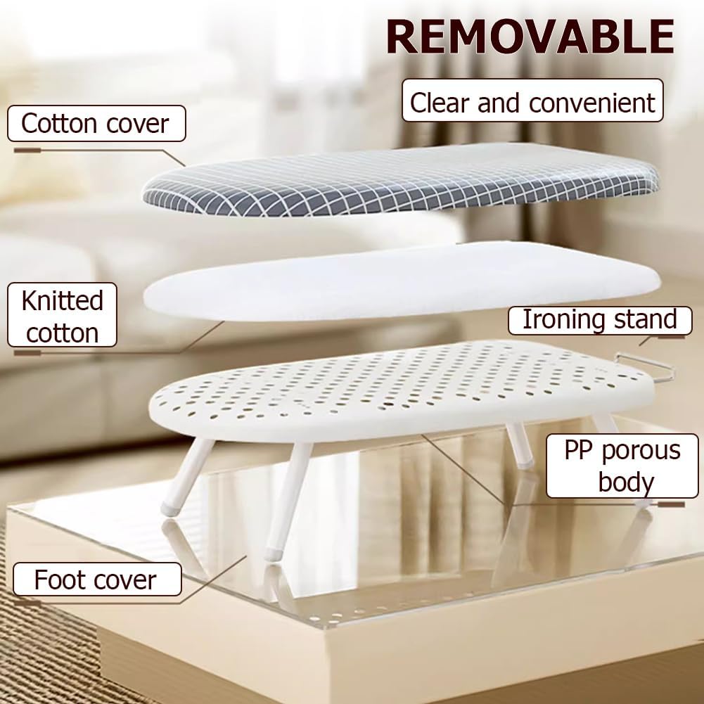 Folding Portable Travel Iron Board with Cover and Rest