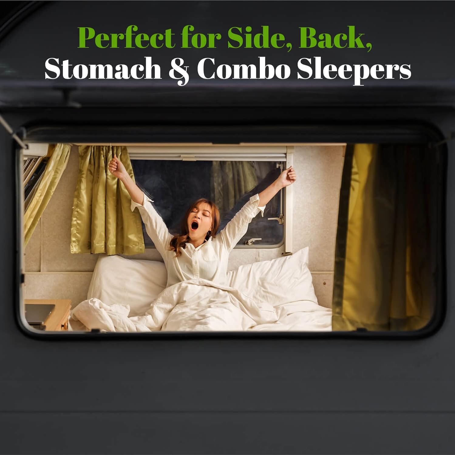 GhostBed 10 Inch Short King RV Mattress - Memory Foam Hybrid Coils