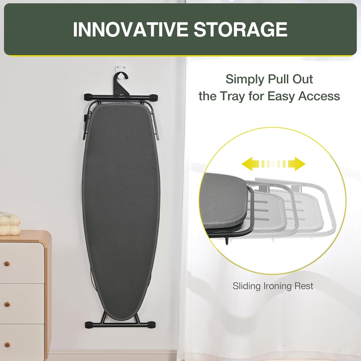 APEXCHASER Full Size Ironing Board 18 x 51in Black
