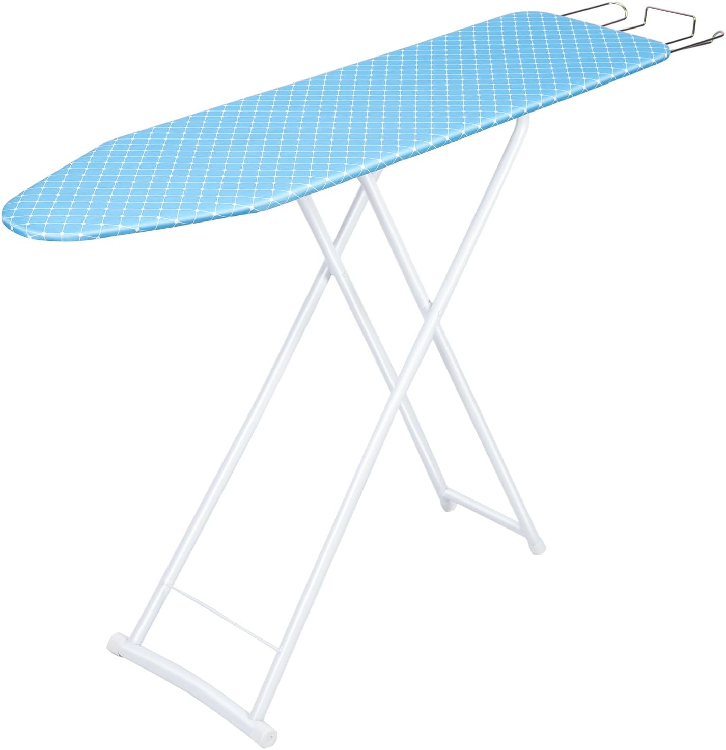 PAPABA Ironing Board with Foldable Iron Rest and Heat-Resistant Cover Blue