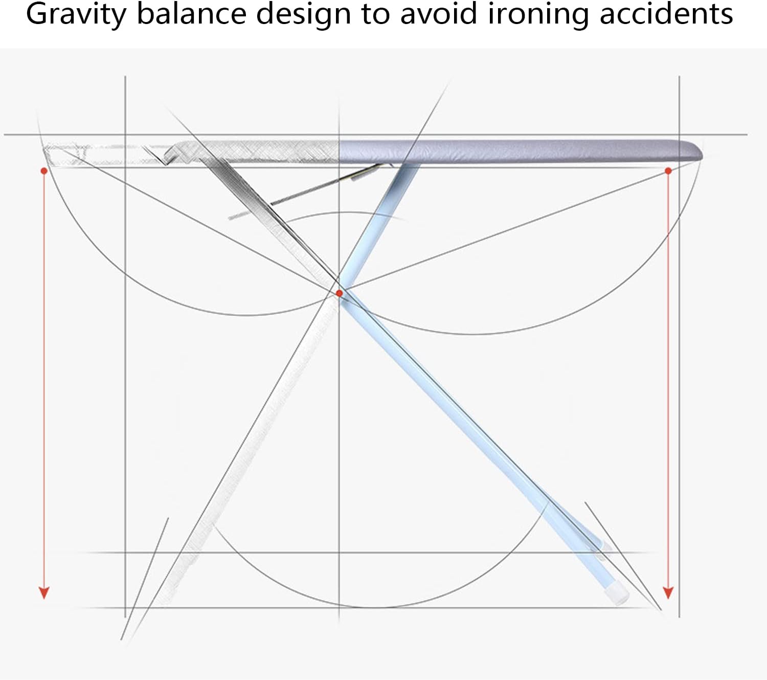 Heat Resistant Ironing Board with Foldable Stand and Steam Rest