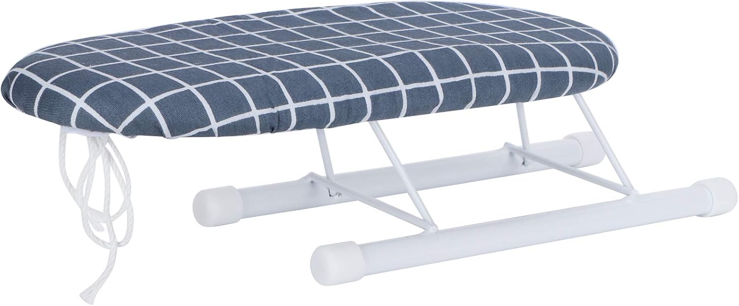 Mini Ironing Board with Dark Blue Plaid Cover