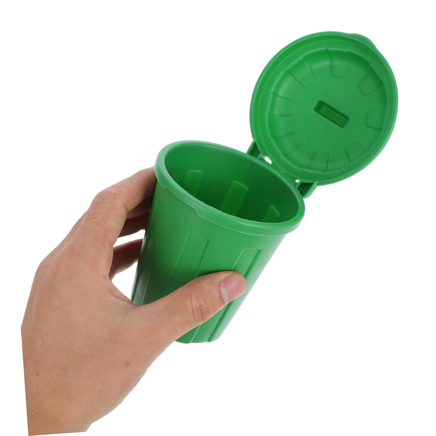 10Pcs Mini Trash Can with Lid Green Waste Basket for Desk Organizer
