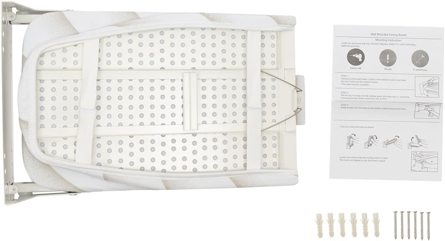 Retractable Ironing Board with Foldable Design and Wall Mount