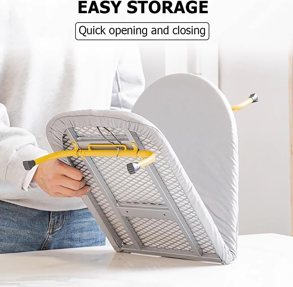 Space-saving Folding Ironing Board with Iron Stand
