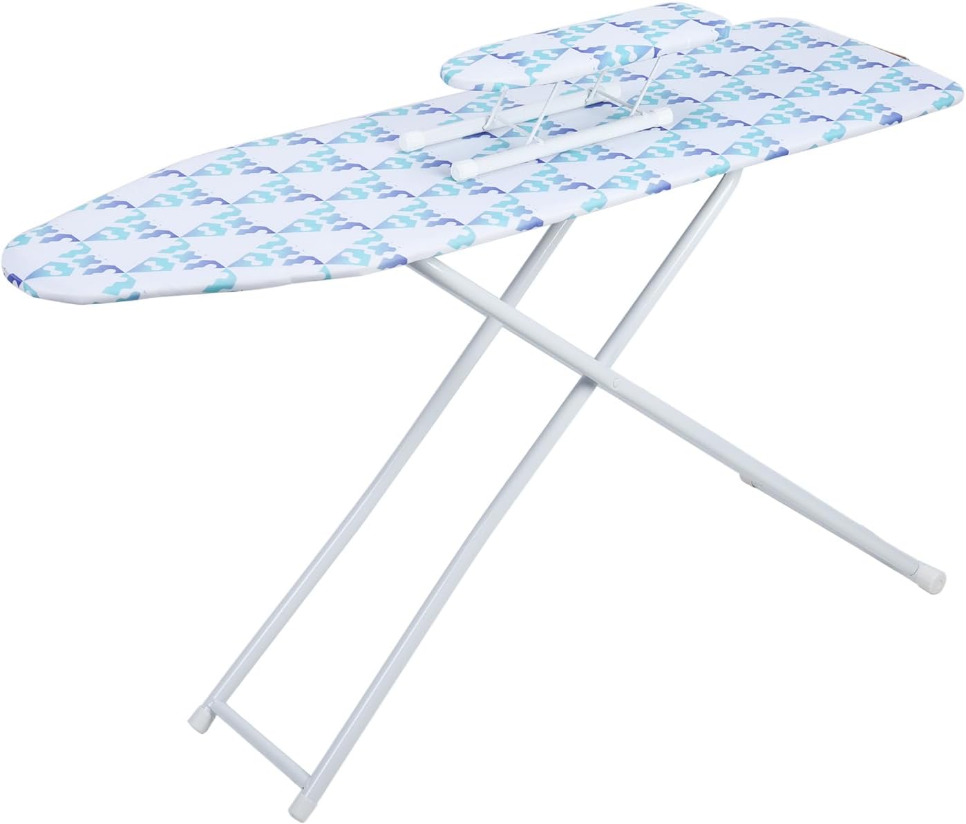 Foldable Ironing Board with Height Adjustment and Iron Rest