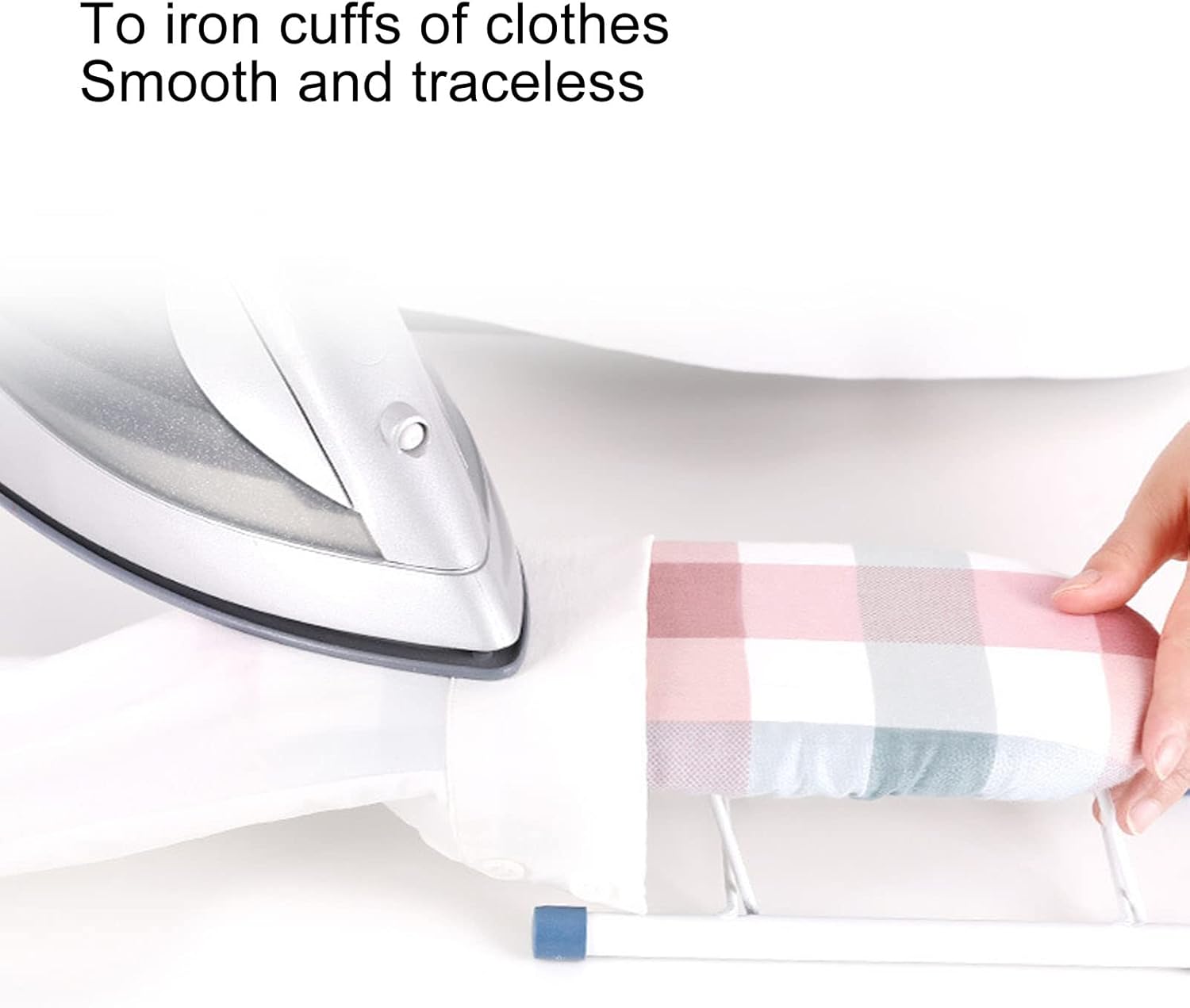plplaaoo Mini Ironing Board Foldable White Cotton Steel Tabletop Small