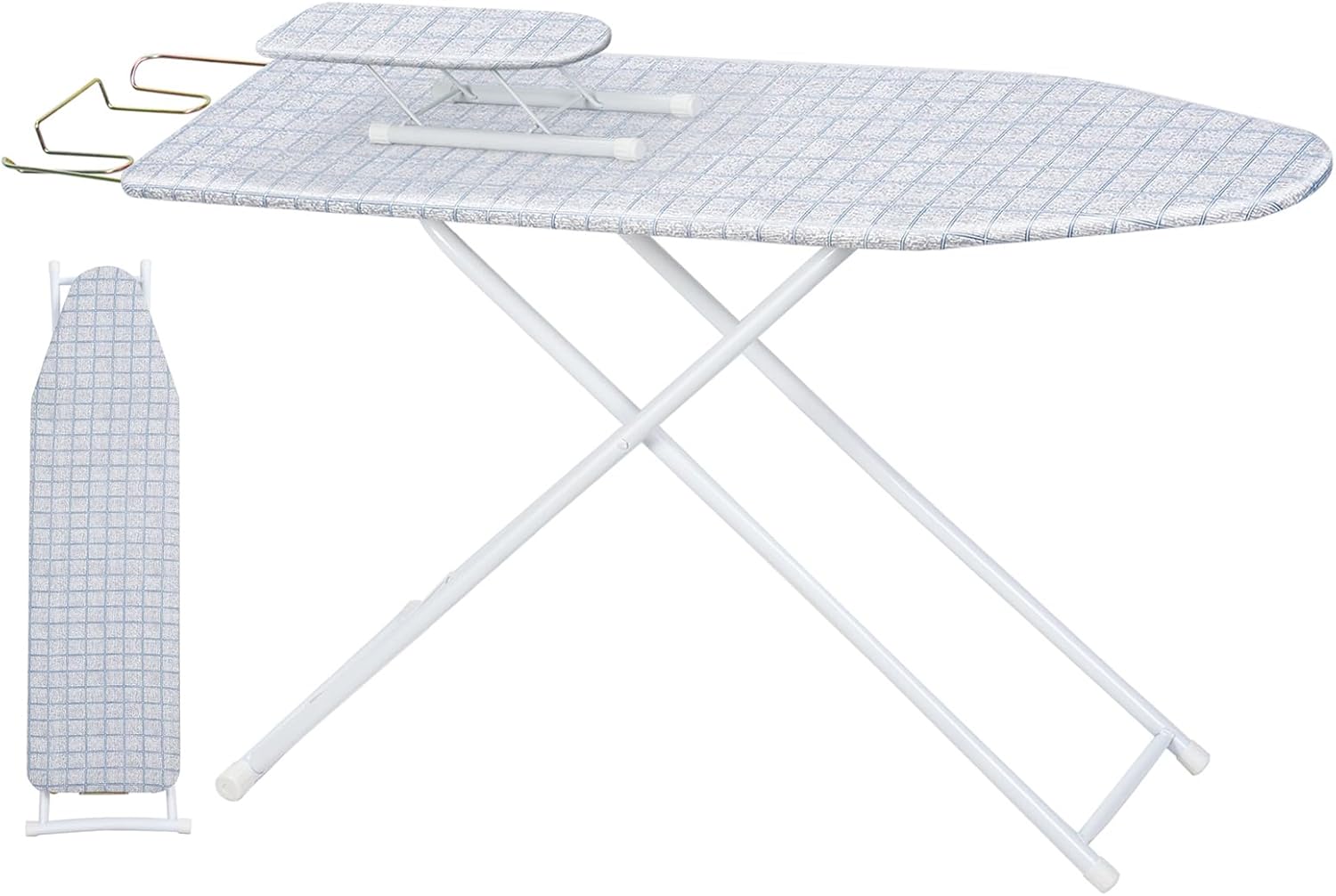 Full Size Foldable Ironing Board with Iron Rest Blue
