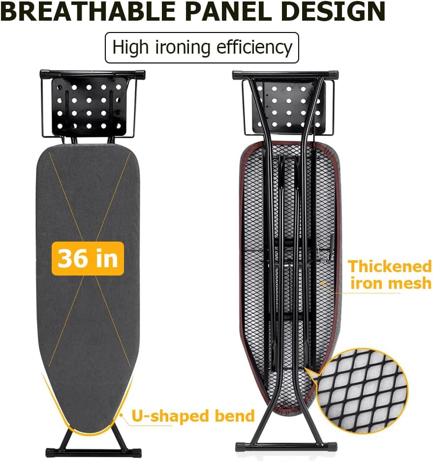 PA-DABAOO Full Size Ironing Board with 6 Height Adjustments