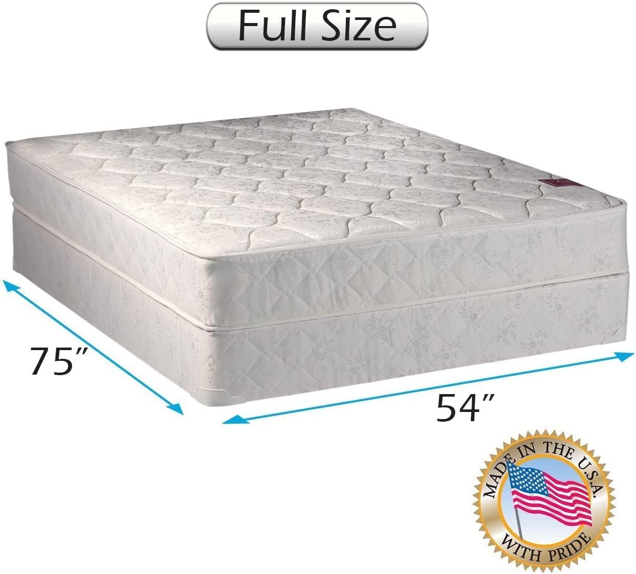 DS Solutions USA Legacy One-Sided Full Mattress Set with Cover Protector