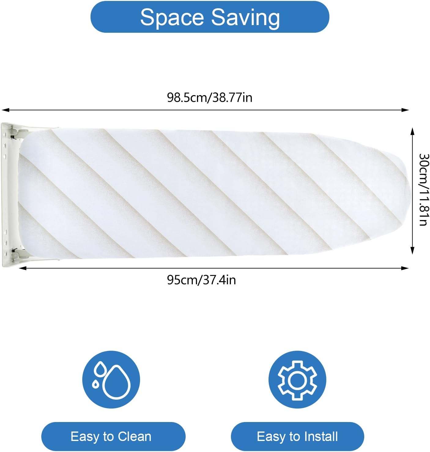 RustyVioum Wall Mounted Ironing Board with Swivel and Retractable Design