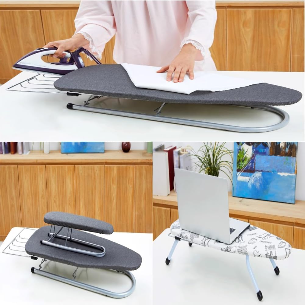 PA-DABAOO Tabletop Ironing Board with Heat Resistant Cover