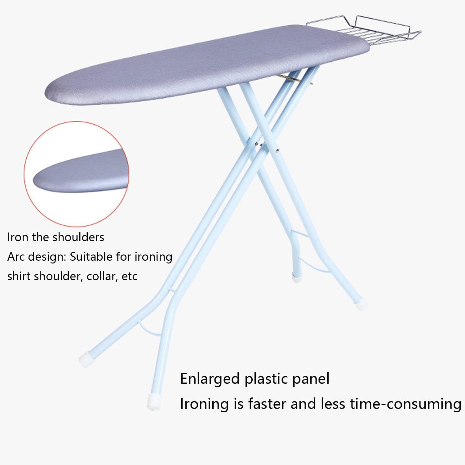 Heat Resistant Ironing Board with Foldable Stand and Steam Rest