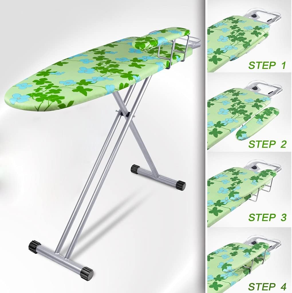 Large Foldable Adjustable Ironing Board with Storage Shelf and Heat Resistant Zone