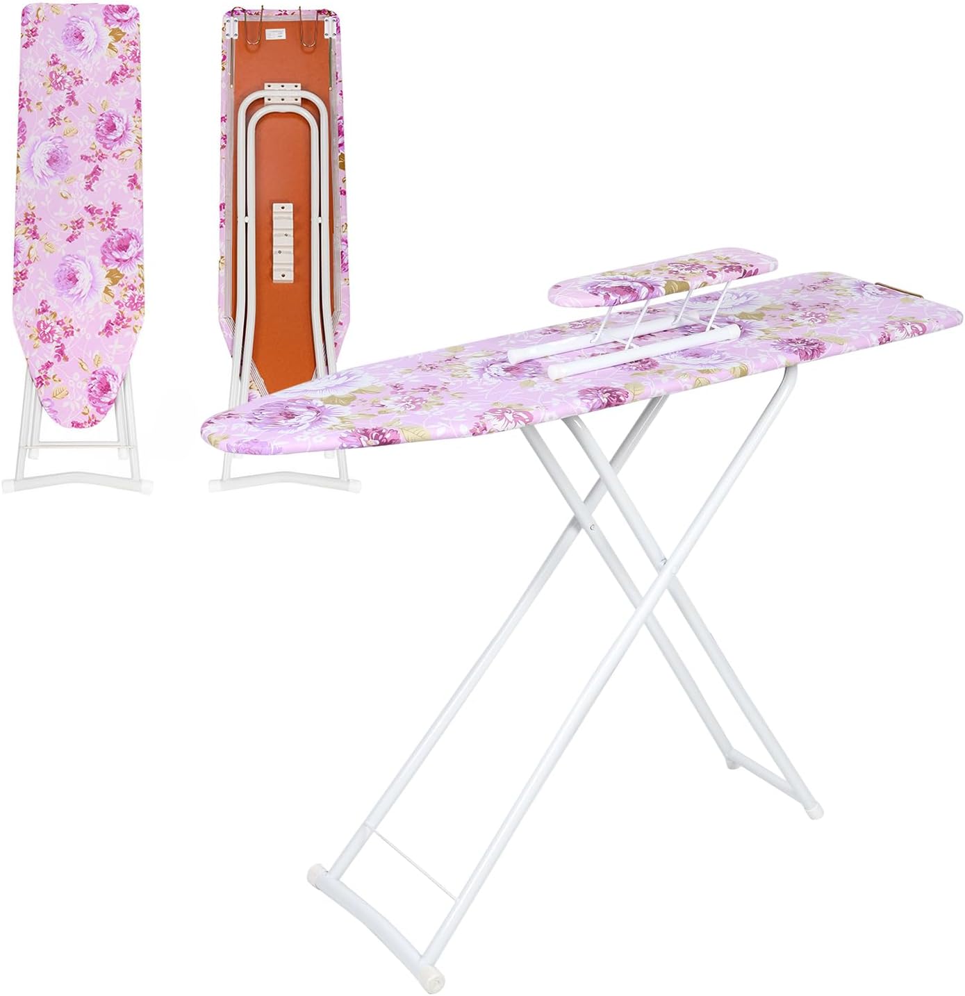 Foldable Ironing Board with Iron Rest Purple