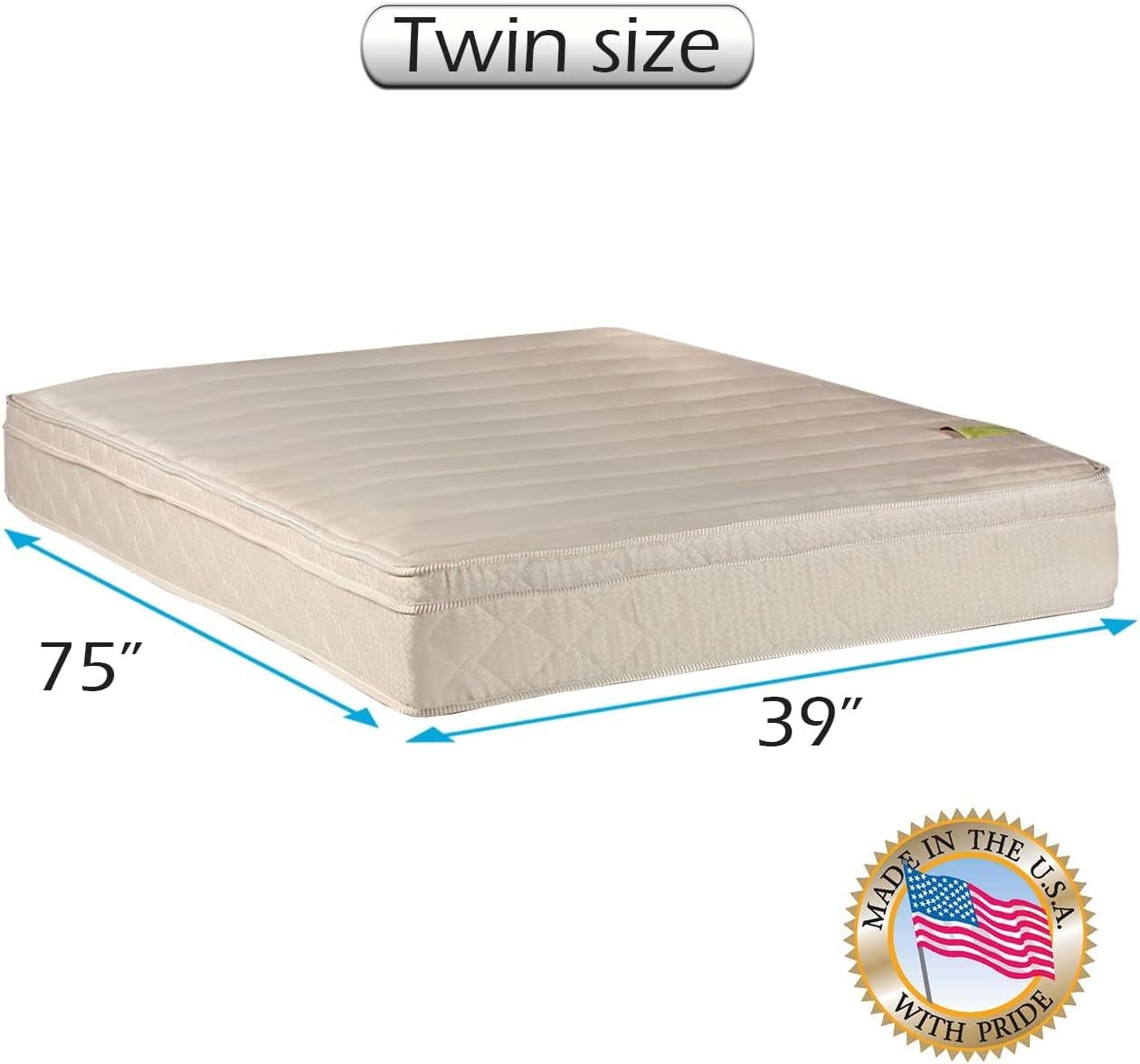 DS Solutions USA Comfort Pedic Twin Mattress with Cover