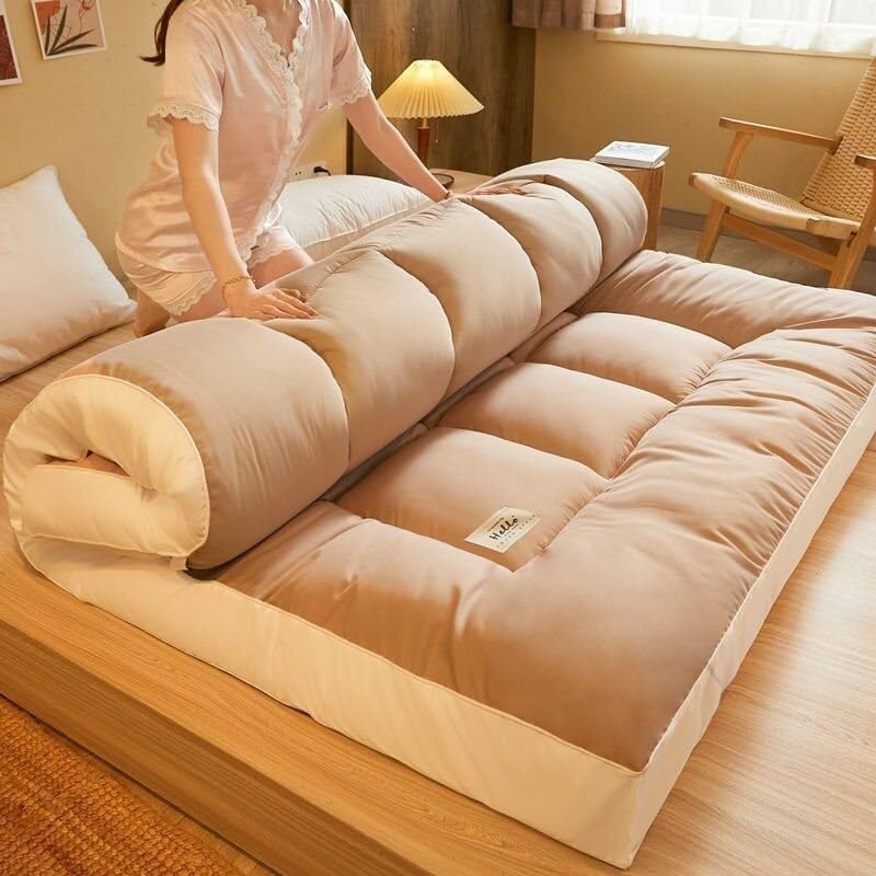 Thick Roll-up Japanese Futon Mattress for Travel and Home Use