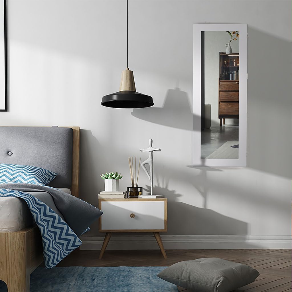 Wall-Mounted Ironing Board Cabinet with Mirror