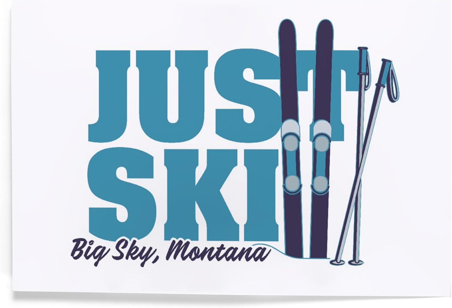 Lantern Press 8x12 Art Print Big Sky Montana Ski