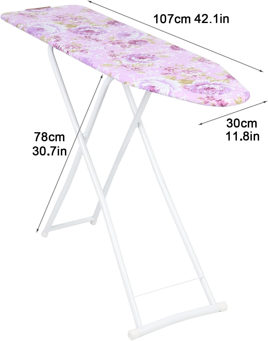 42x12 Mini Ironing Board with Adjustable Height and Iron Rest
