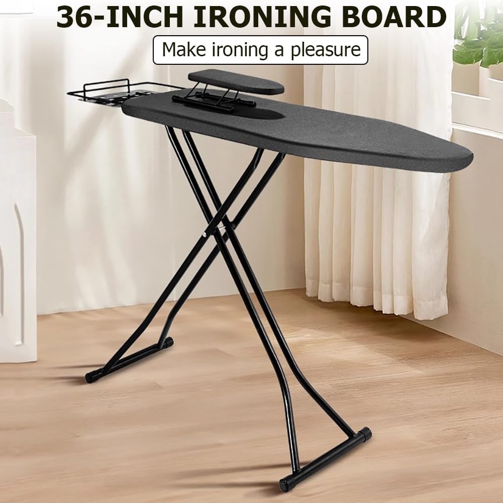 PA-DABAOO Full Size Ironing Board with 6 Height Adjustments