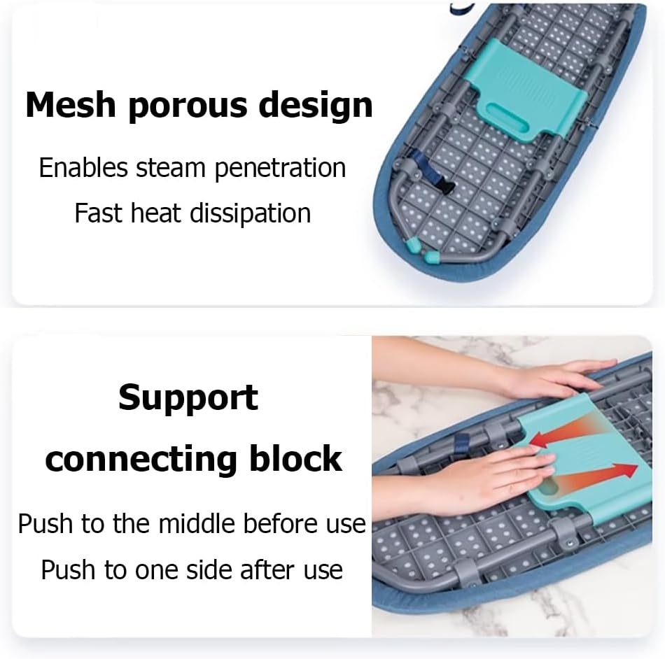 Foldable Ironing Board Set with Heat Resistant Cover and Iron Holder