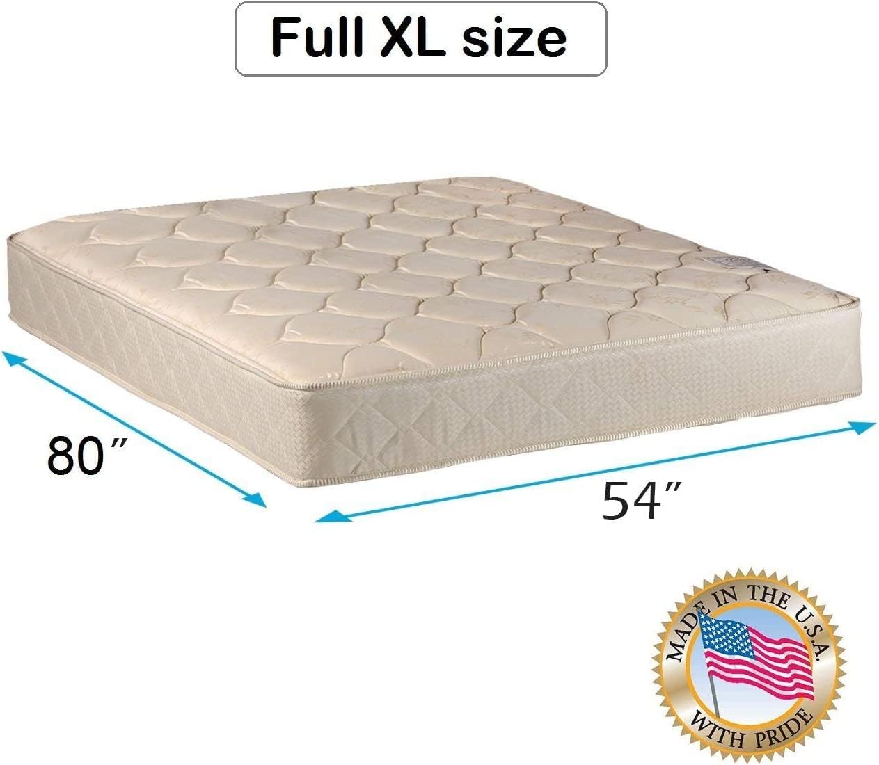 DS Solutions USA Comfort Classic Full XL Mattress with Cover Protector
