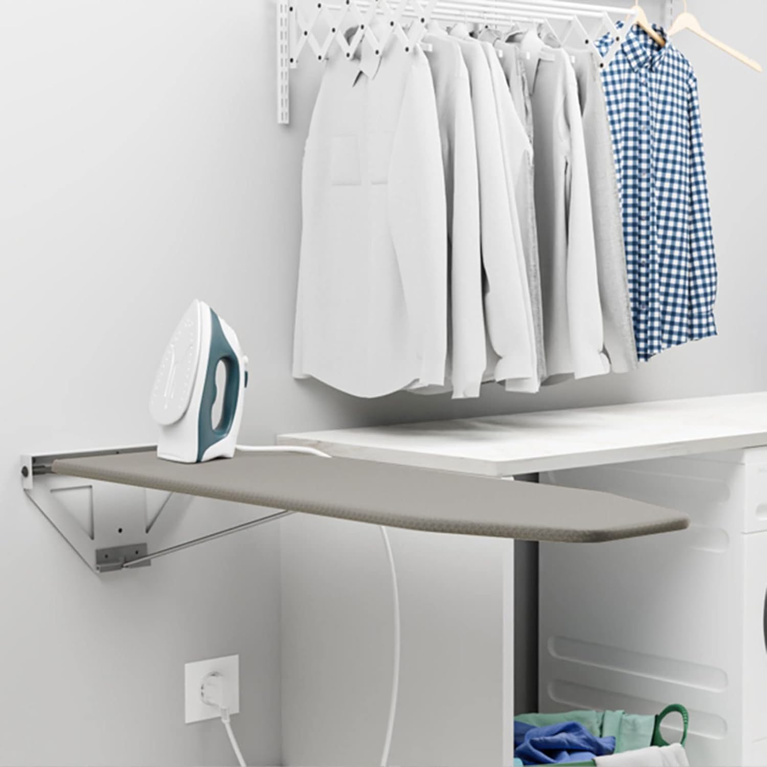 Foldable Wall-Mounted Ironing Board with 180 Rotate