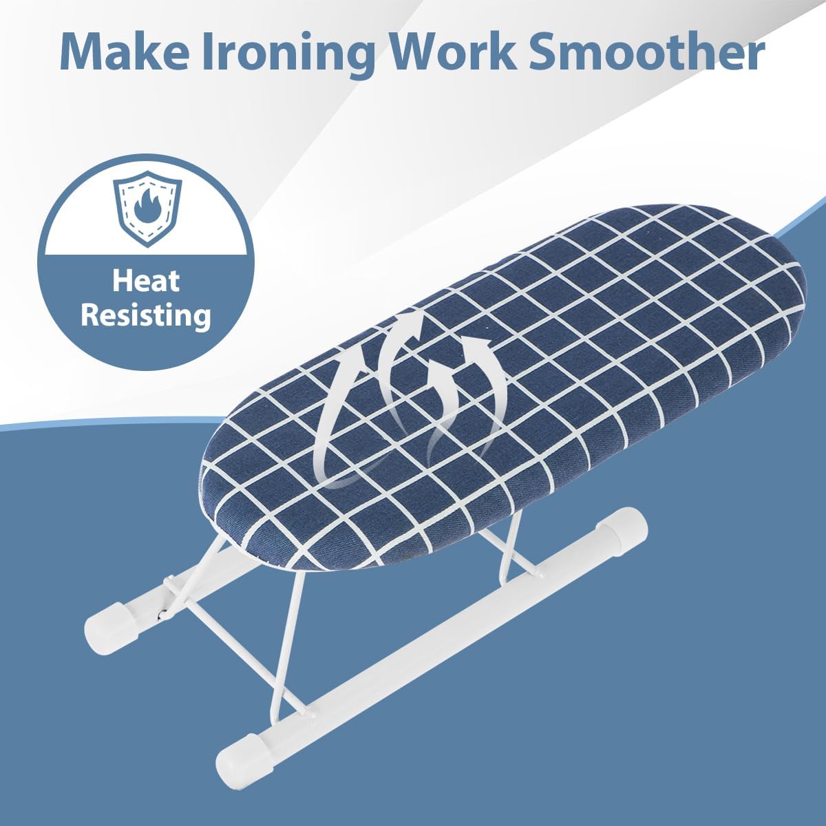 Kandishiex Small Portable Ironing Board with Non-Slip Feet