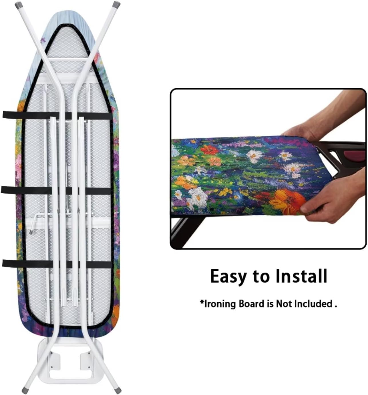 Wild Floral Art Ironing Board Cover Stain Resistant 15x54