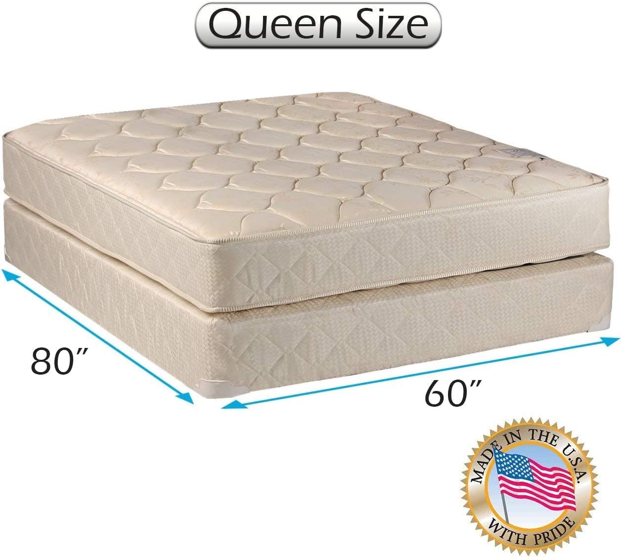DS Solutions USA Comfort Classic Queen Mattress Set with Bed Frame Included