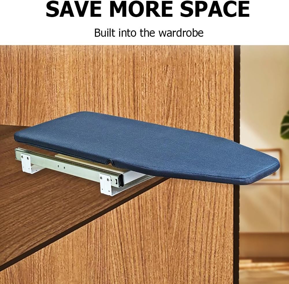 Foldable Rotated Ironing Board with Heat-Resistant Cover Blue