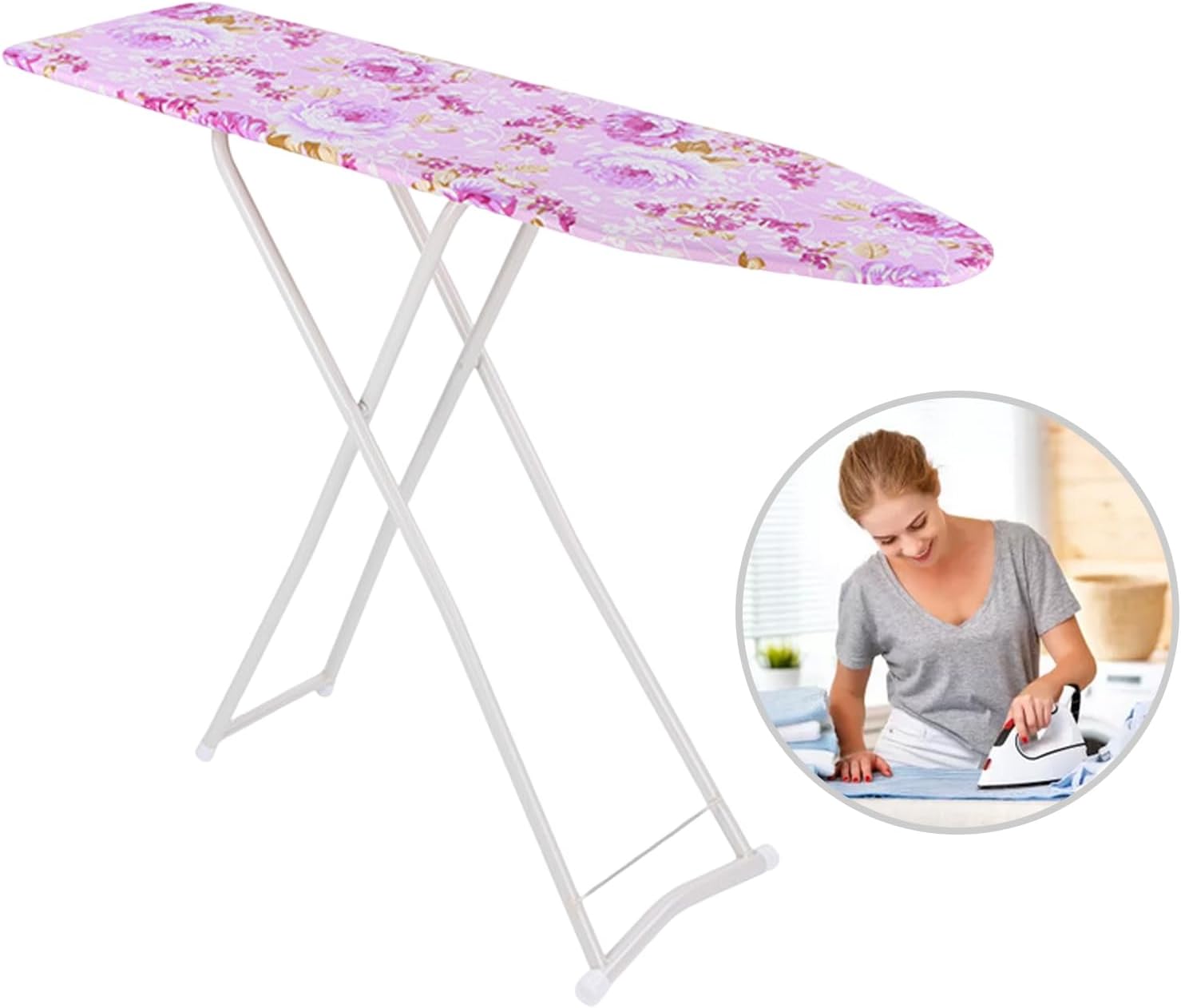 Lucare Ironing Board with 4 Steel Legs and Folding Design
