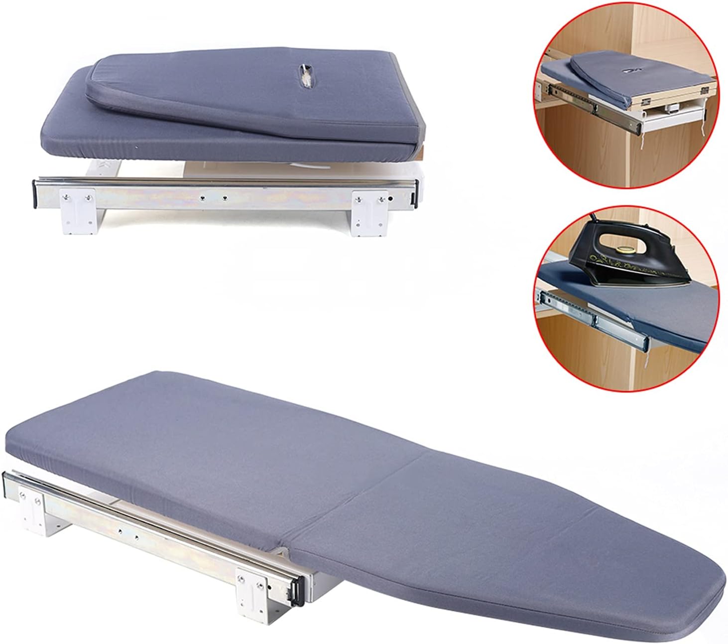 319 x 122 Retractable Closet Ironing Board with Cover
