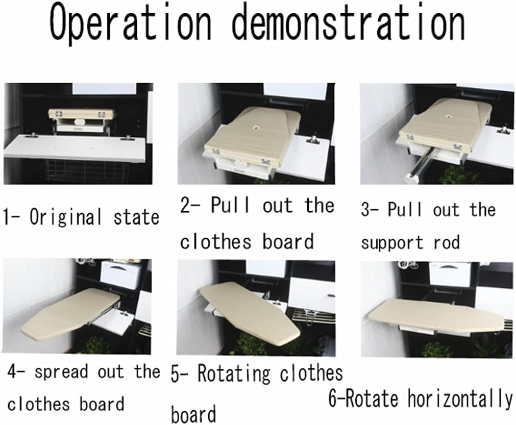 Coatroom Wardrobe Hidden Ironing Board 90 Degree Rotation Ironing Rack