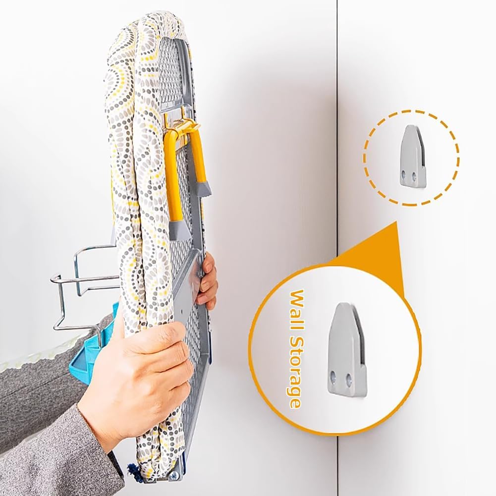 Space-saving Folding Ironing Board with Iron Stand