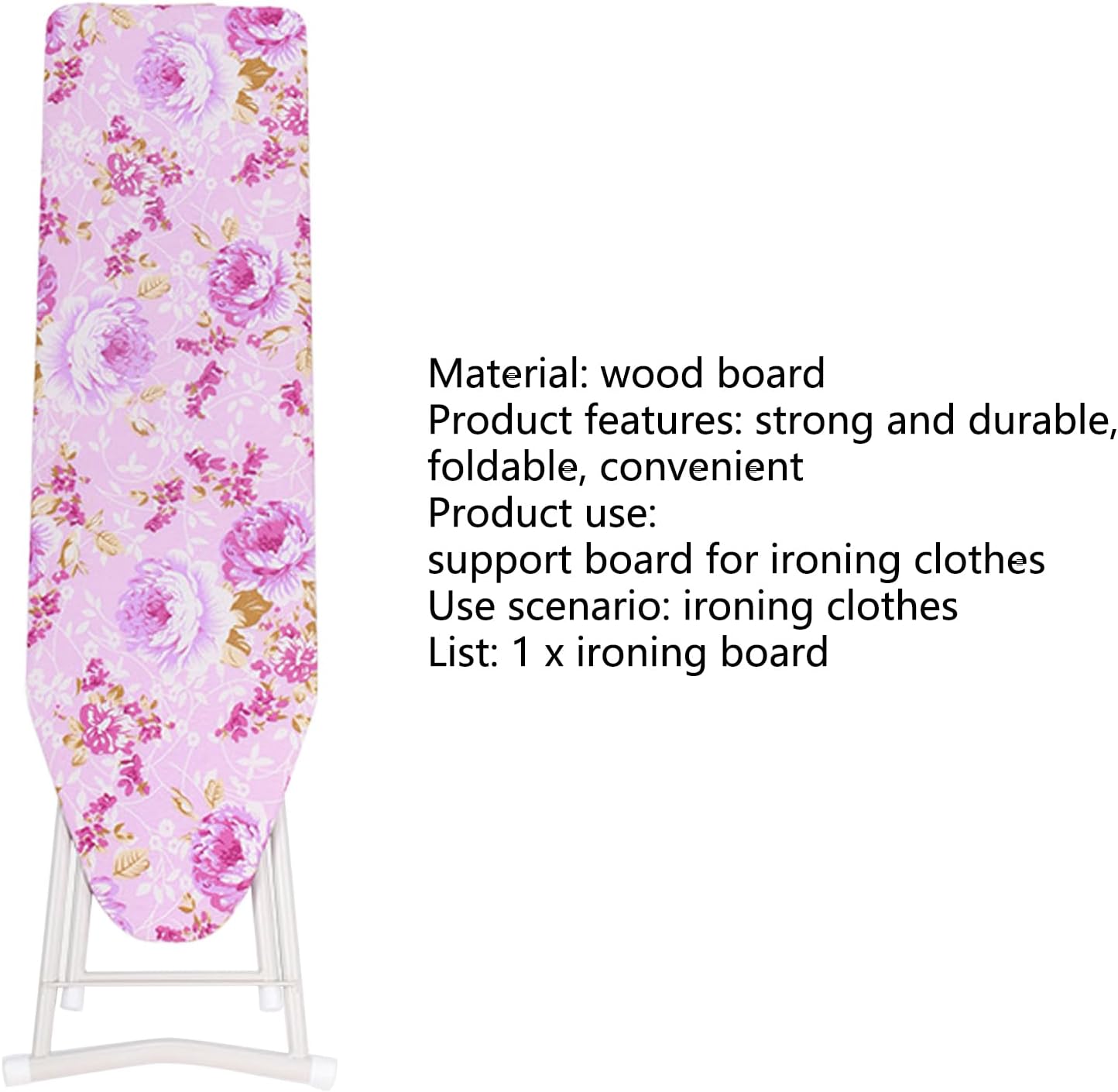 Washranp Foldable Ironing Board with Adjustable Height and Iron Rest
