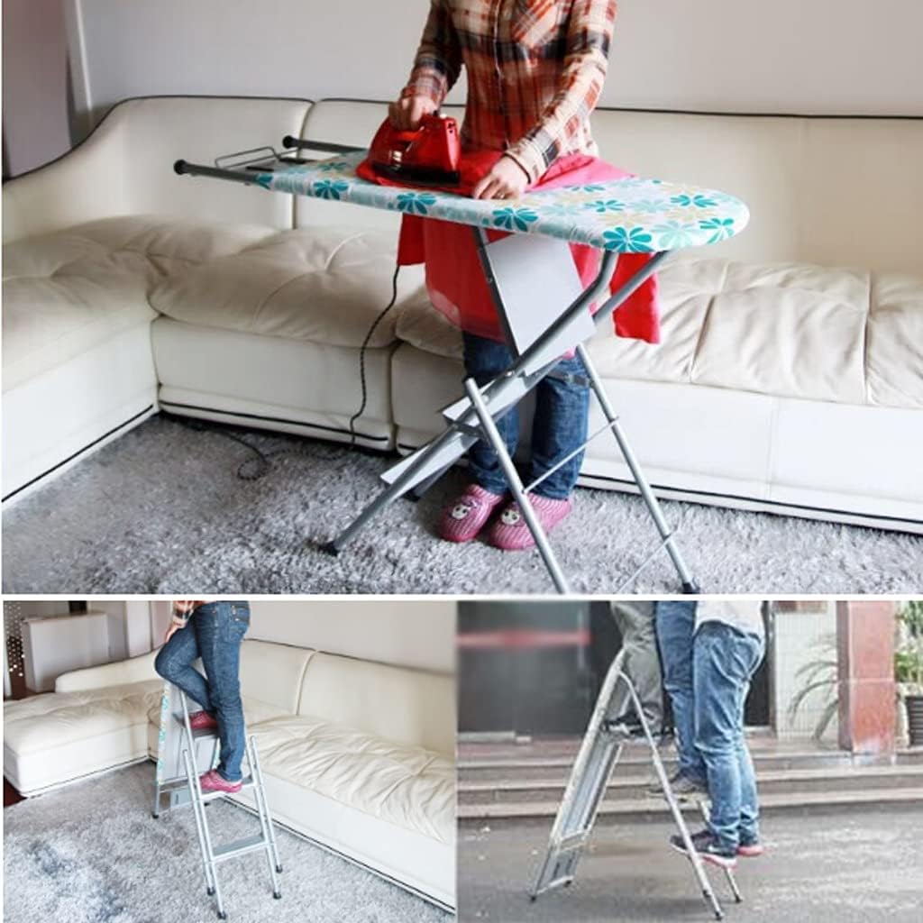 2-in-1 Foldable Ironing Board with Ladder and Telescopic Rack